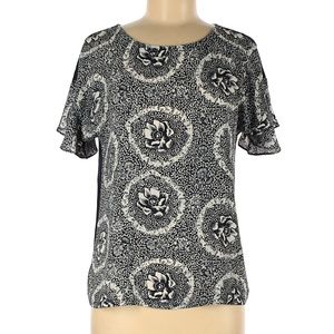 Ann Taylor LOFT Outlet Blue Short Sleeve Blouse Size M